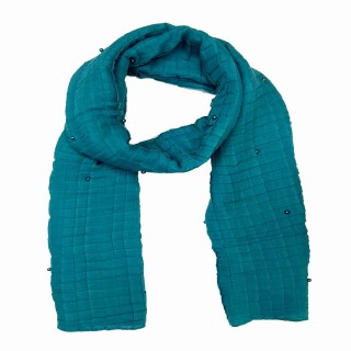 Designer Crush Diamond Studded Stole - Sky Blue								